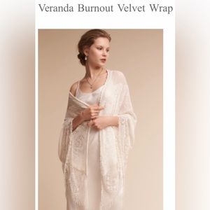BHLDN - veranda burnout velvet wrap. 
Style No. 44914117 worn once for wedding.